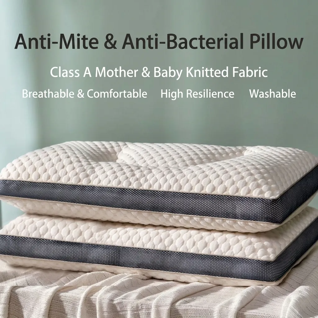 Almohada de Calidad de Hotel Protección del Cuello Suave Ayuda para Dormir Textura de Cubo de Agua 3D Lavable Transpirable Almohada para Adultos