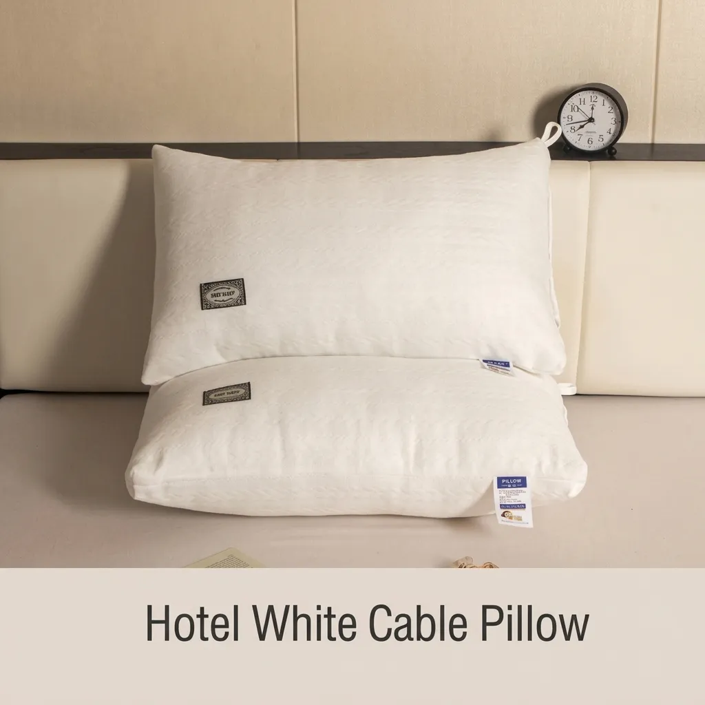 Relleno de Almohada Blanco Trenzado Estilo Hotel Fibra de Poliéster Suave Transpirable Rectangular Soporte Cervical para Hogar