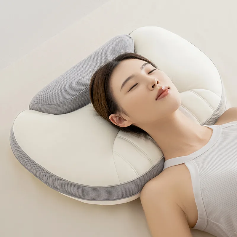 Almohada Cervical Ergonómica de Espuma de Memoria Tracción Soporte Cuello Alto Rebote Núcleo Sueño Transpirable para Dormitorio Hotel