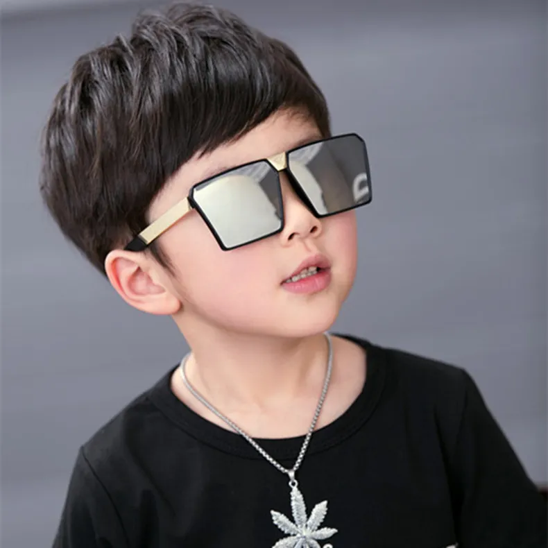 Kinder Quadratische Sonnenbrille UV400 Schutz Mode Großer Rahmen Sonnenschutz Brille Für Jungen Mädchen Outdoor Reise Alltag Brillen