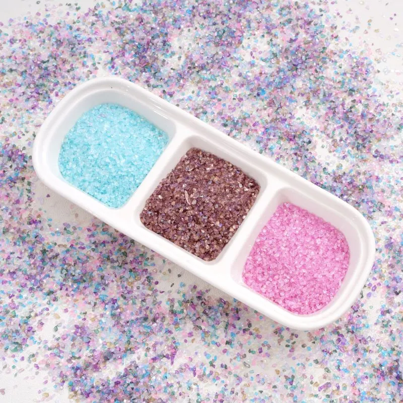 Colorful AB Iridescent Glass Crushed Stone For DIY Craft Shaker Bottle Filling Photo Frame Decor Multi Color Glass Fragments