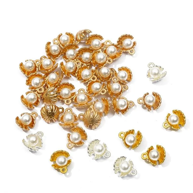 Pendentifs Coquillage en Perle Artificielle en Alliage pour la Fabrication de Bijoux Breloques DIY pour Collier Bracelet Accessoires