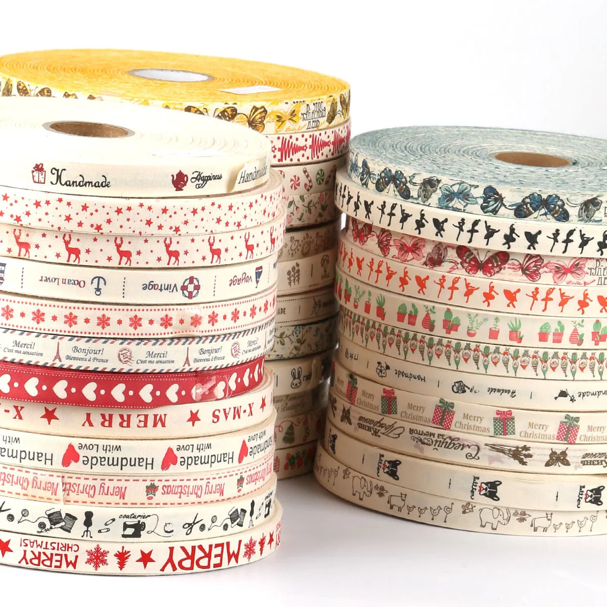 1.5cm Width Printed Cotton Ribbon 5 Yards Handmade DIY Fabric Trim For Hair Accessories Gift Wrapping Sewing Craft Floral Pattern