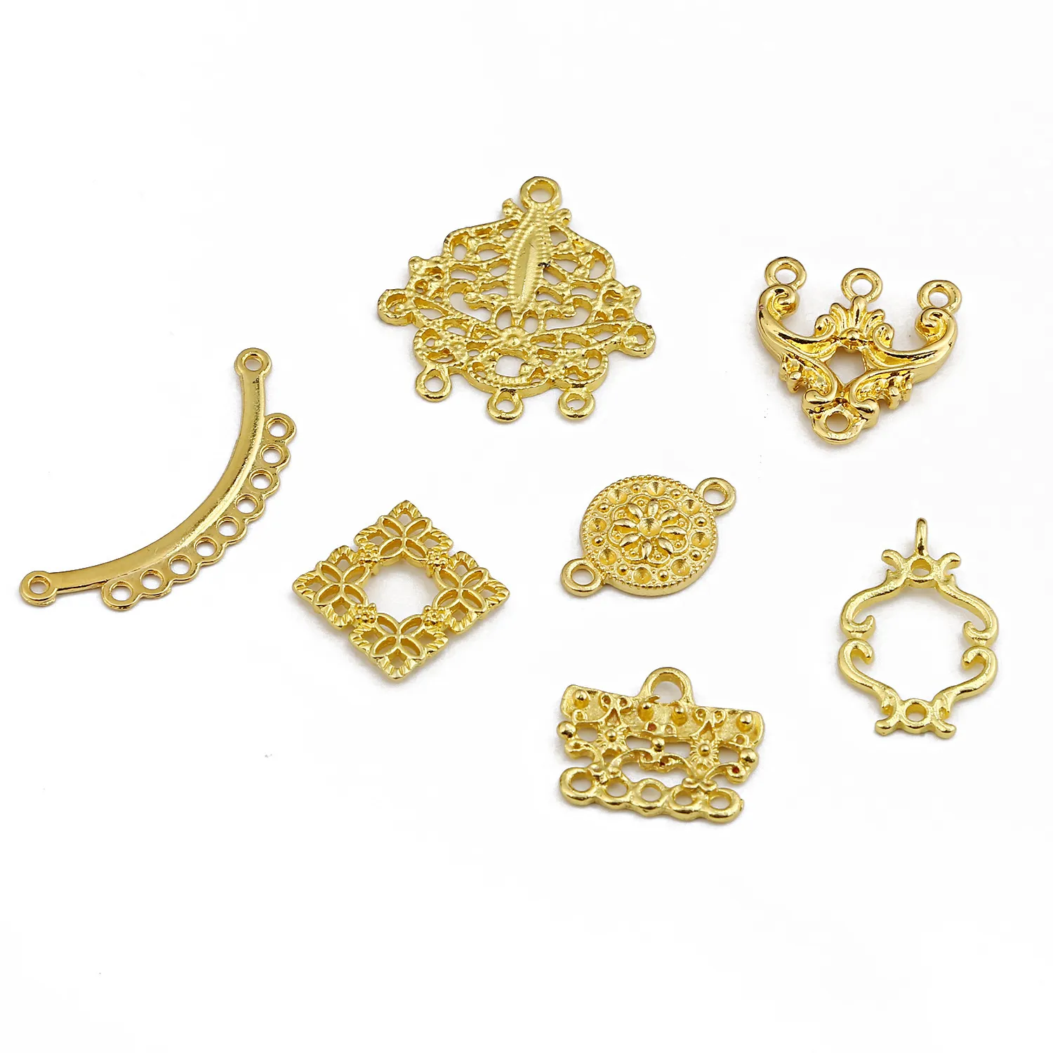 Connettore per Nappa a Forcina in Lega di Stile Antico Accessori per la Creazione di Gioielli Cinesi Tradizionali DIY Buyao Pendente Trovato Fiori Vuoti Forme a Farfalla Oro Argento