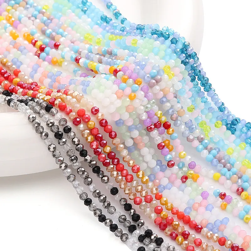 Facettierte Glasperlen Rondelle Gemischte Mehrfarbige Kristal Lose Perlen Für DIY Halskette Armband Handgefertigten Schmuck Zubehör