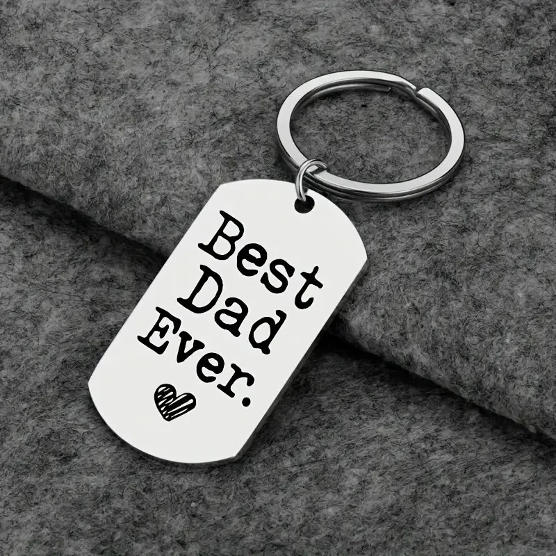 Edelstahl Militär Marke Schlüsselanhänger Best Dad Ever Herz Graviert Schlüsselring Für Herren Vatertag Geschenk Inspirierend Rucksack Anhänger Silber
