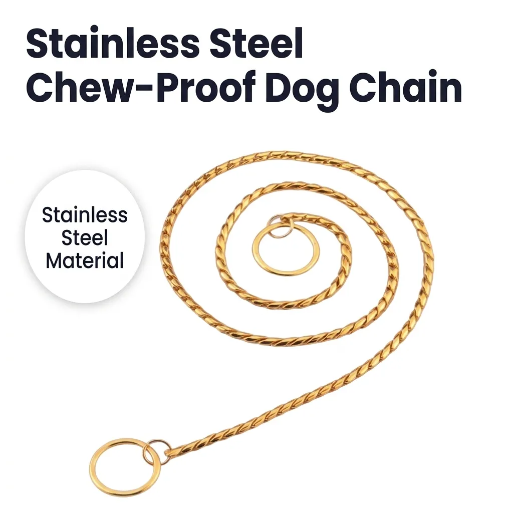 Professional Stainless Steel Pet Snake Chain Collar Durable Metallic Training Necklace For Dogs Cats Gold Silver Accessories