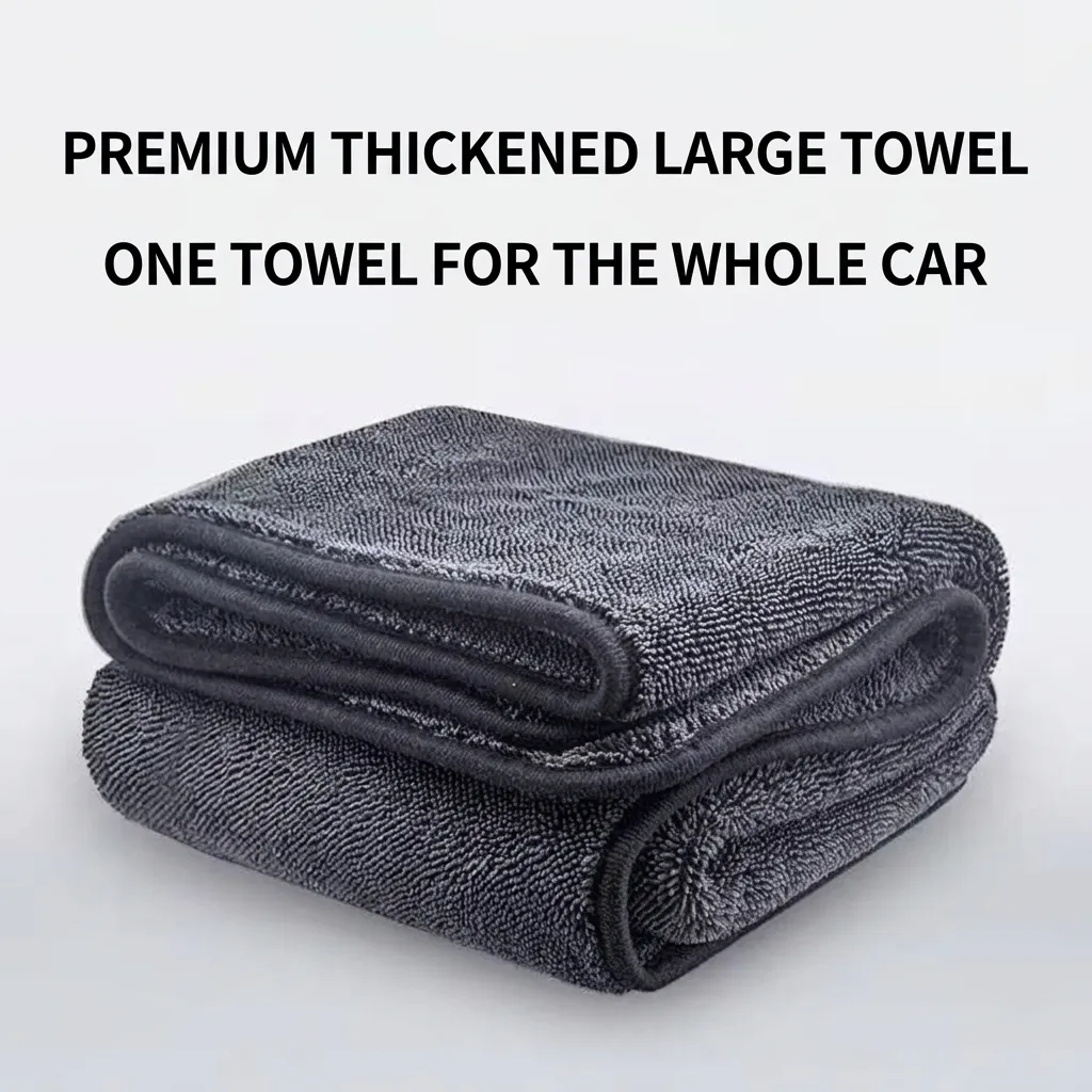 Microfiber Car Wash Towel High Absorbent Twisted Loop Cleaning Cloth Lint Free Thickened Double Sided Drying Towel For Automotive Detailing