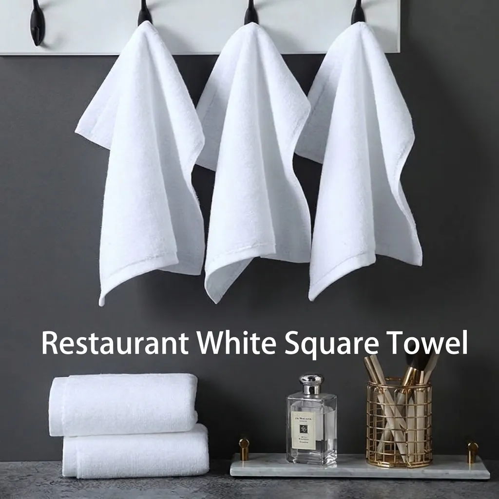 10 Pack Witte Katoenen Kleine Vierkante Handdoeken Sterk Absorberende Zachte Washandjes Voor Hotel Kleuterschool Restaurant Badkamer