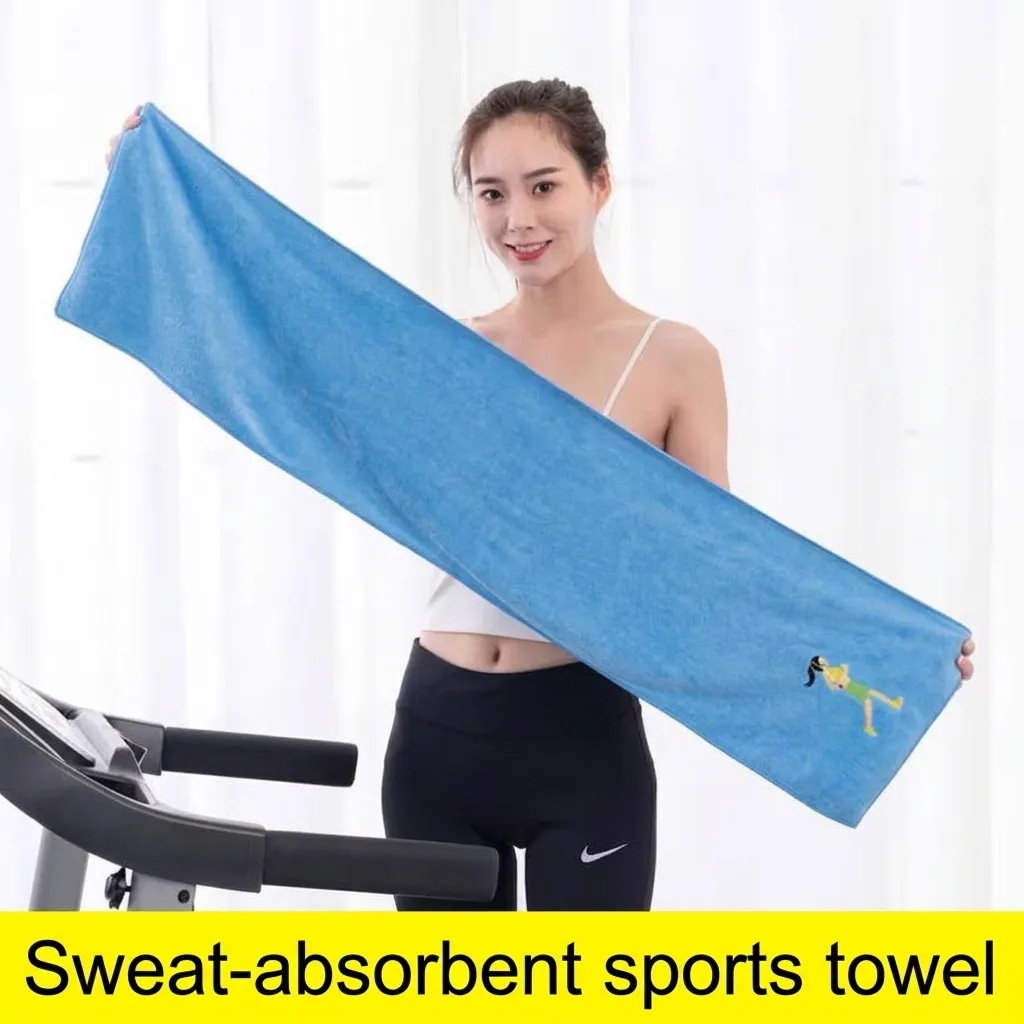 Schnell Trocknendes Mikrofaser Sporthandtuch Extra Lang Schweißabsorbierend Yoga Laufen Fitness Gym Handtuch Mit Besticktem Sport Silhouette Für Damen Herren