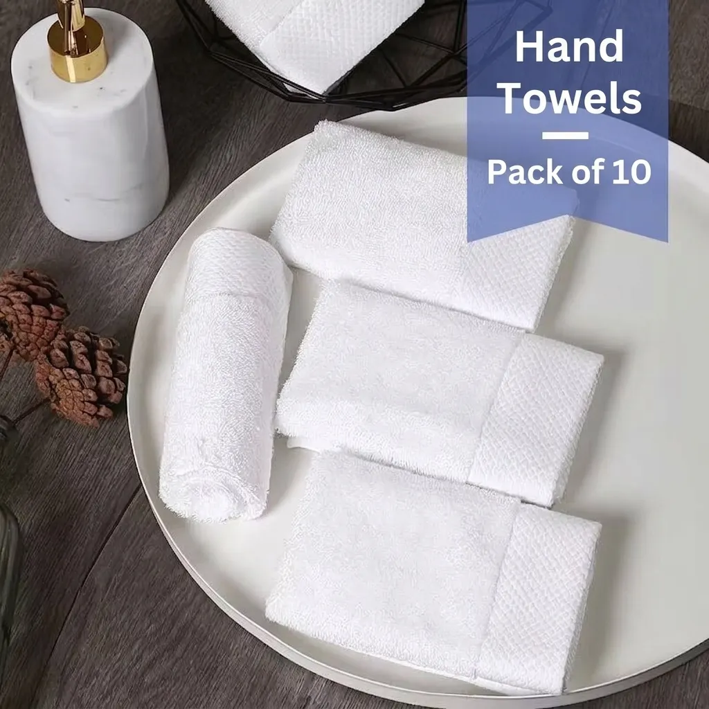 Witte 100% Katoenen Vierkante Handdoeken Zachte Absorberende Gezichtsdoekjes Professionele Hotel Restaurant Handdoeken Effen Witte Reinigingsdoeken