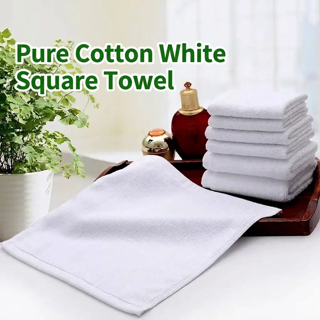 Witte Puur Katoen Vierkante Handdoek Hotel Kleine Gezichtshanddoek Zachte Absorberende Handdoek Badkamer Reinigingsdoeken