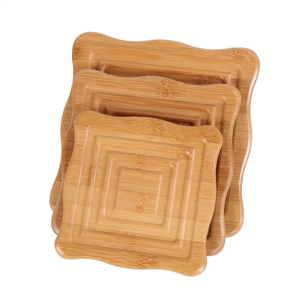 Natural Bamboo Heat Insulation Pad Non-slip Trivet For Kitchen Dining Table Round Square Pot Mat Protective Tabletop Accessories