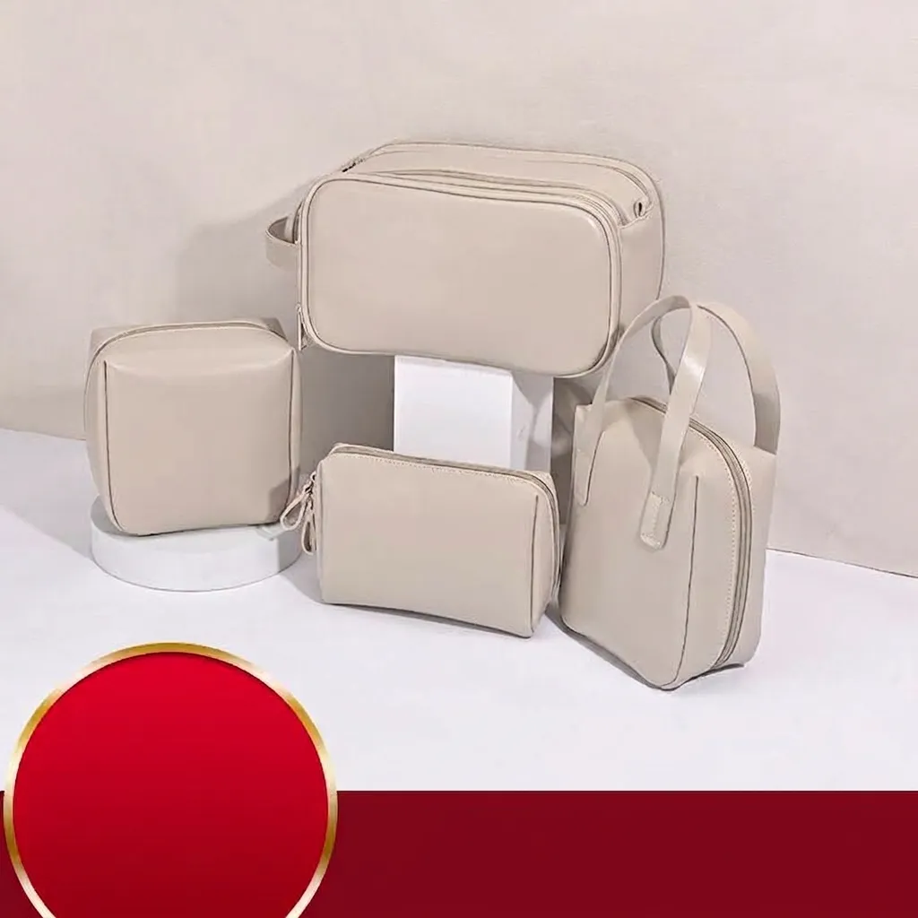 Wasserdicht PU Leder Kosmetiktasche Tragbare Reise Kulturbeutel Kosmetik Aufbewahrung Organizer Mit Reißverschluss Griff Damen Herren Alltagsgebrauch