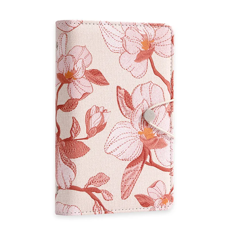 Floral Fabric Budget Binder Large Capacity Cash Organizer With Strap Portable Savings Notebook For Financial Planning Home Office
