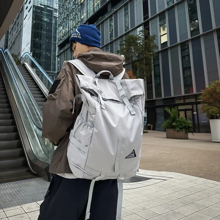 Große Kapazität Roll-Top Rucksack Mit Unabhängigem Schuhfach Wasserdichtes Oxford Gewebe Sport Fitness Basketball Tasche Reisen Outdoor Wanderrucksack Für Herren Damen