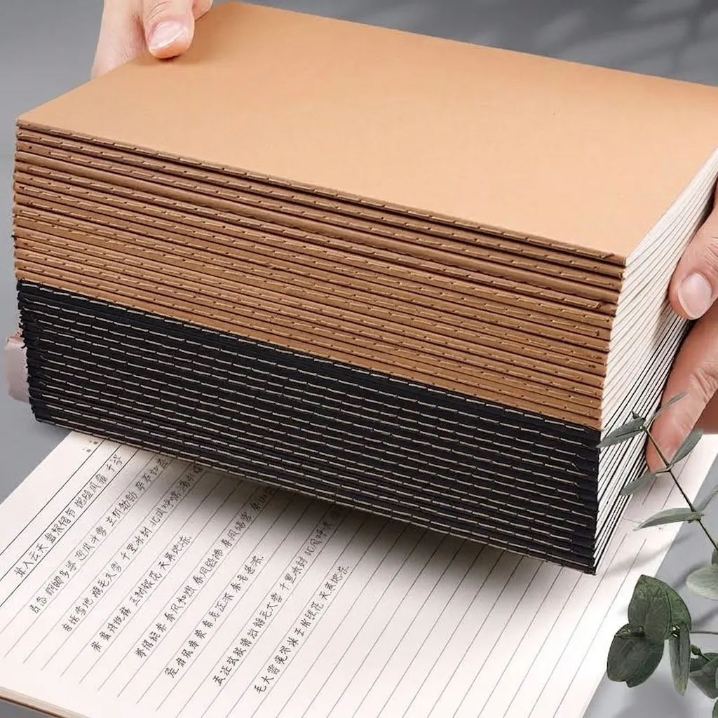 Retro Kraftpapier Notizbuch A4 B5 A5 Blanko Liniert Kariert Skizzenbuch Für Studenten Büro Handgemaltes Tagebuch Schreibwaren