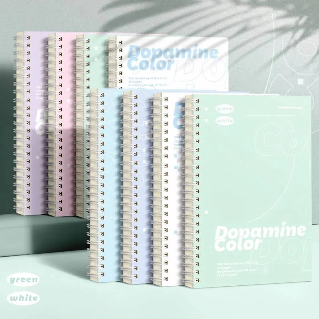 Minimalist A5 Spiral Notebook For Students Cute Thickened Writing Pad With Dopamine Colors Aesthetic School Diary Journal