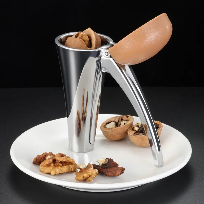 Stainless Steel Nut Cracker Funnel Type Manual Lever Nut Opener Tool For Walnut Macadamia Hazelnuts Sheller Kitchen Home Utility