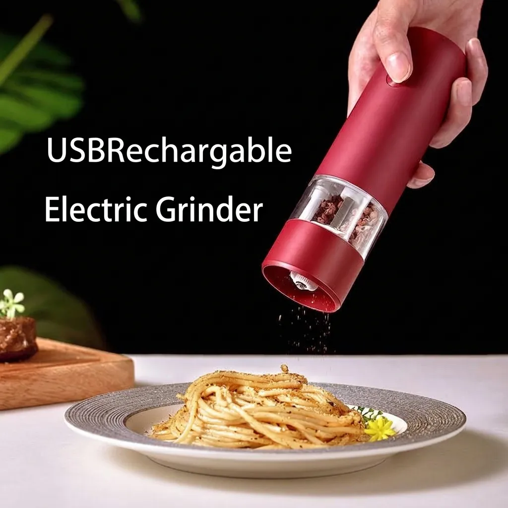 Elektrische Pfeffermühle USB Wiederaufladbare Automatische Salzmühle Mit Keramikkern Einstellbare Grobheit Matte Gewürzmühle Küchenwerkzeug