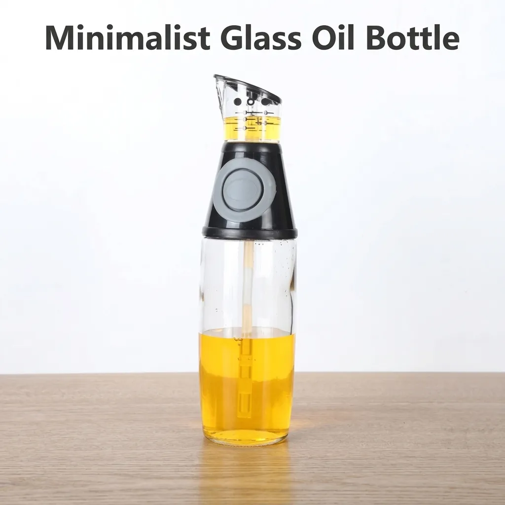 Bottiglia di Olio in Vetro a Pressione Quantitativa Con Scala Dispenser per Aceto e Salsa di Soia per Cucina Contenitore Antigoccia per Cucinare