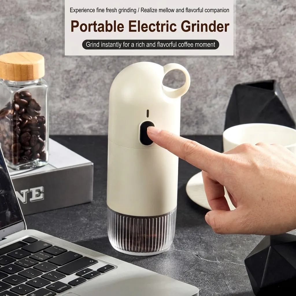 Tragbare Elektrische Kaffeemühle Mit Keramik Mahlkern USB Wiederaufladbar Mini Kaffeebohnenmühle Für Haus Büro Reise