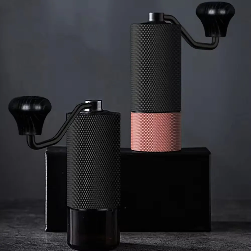Molinillo de Café Manual Con Muelas de Acero Inoxidable CNC Cuerpo de Aleación de Aluminio Portátil Ajustable Para Hogar Viaje Oficina