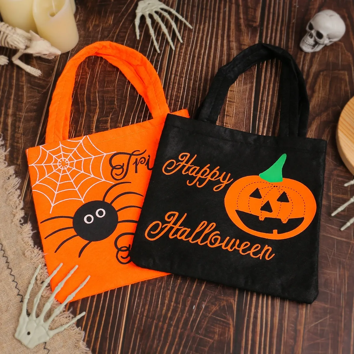 Halloween Non-Woven Tote Tas Pompoen Spinnenweb Snoep Cadeau Tas Feest Decoratie Benodigdheden
