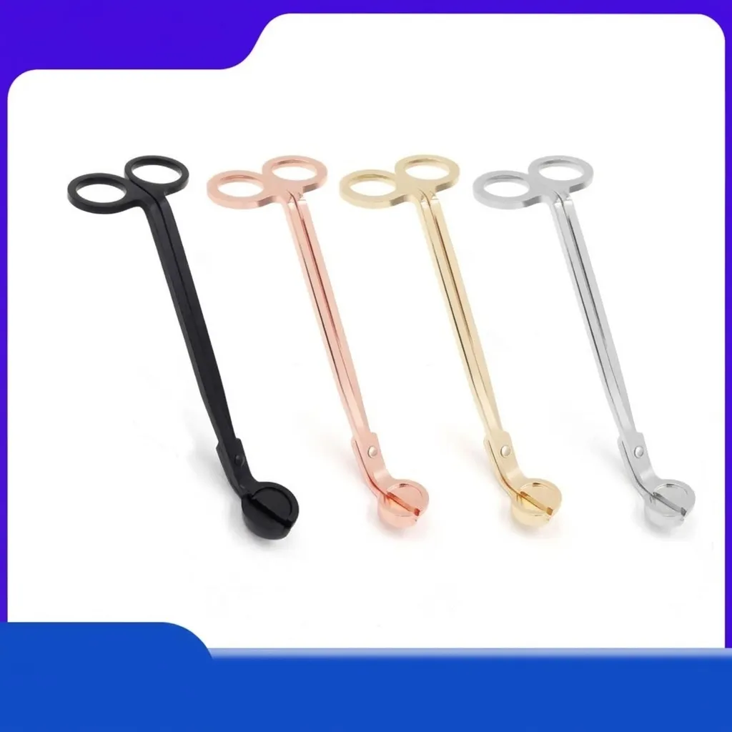 Stainless Steel Candle Wick Trimmer Matte Black Electroplated Long Handle Scissor Care Tool For Aromatherapy Candle Maintenance Home Accent