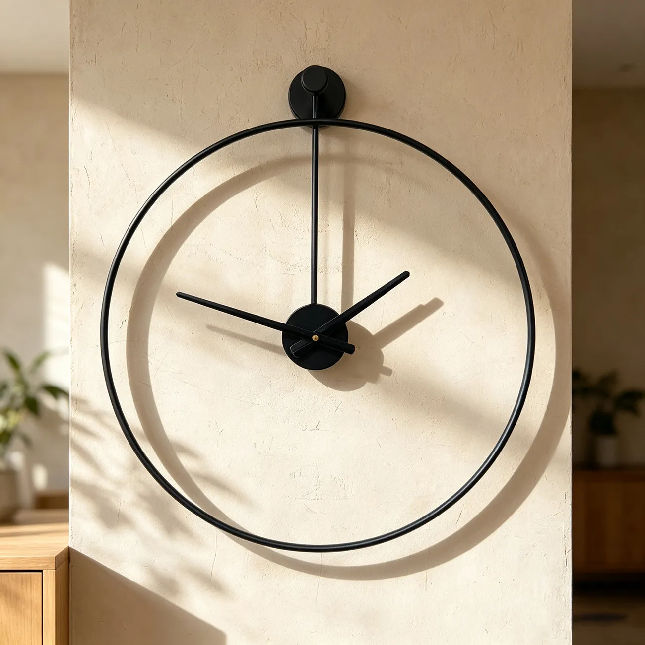 Reloj de Pared Redondo de Hierro Minimalista Moderno Estilo Nórdico Silencioso Reloj Decorativo de Metal Para Sala de Estar Hogar