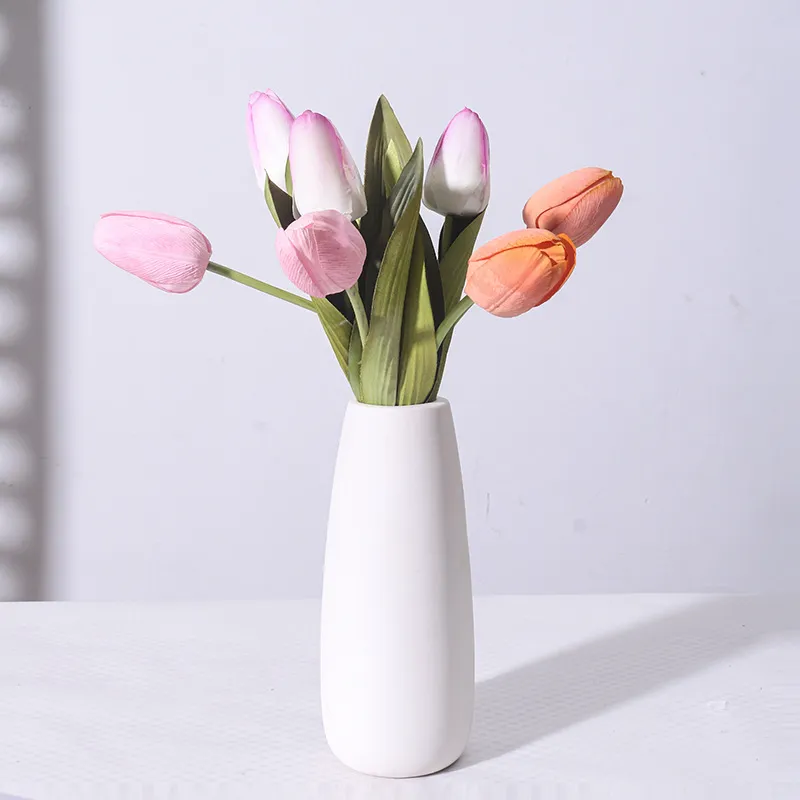 Real Touch Artificial Tulips Moisturizing Silk-Like Flowers For Home Decor Wedding Photography Props Faux Floral Stems
