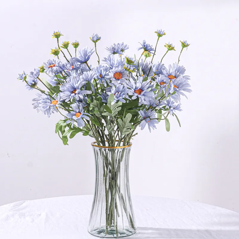 Artificial Daisy Silk Flower Branch Faux Chamomile For Home Living Room Wedding Photography Pastoral Fake Plant Decoration