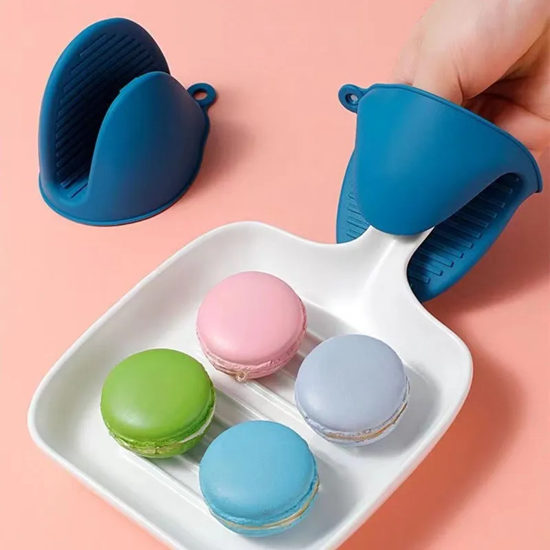 Maniques en Silicone Résistantes à la Chaleur Mini Gants de Four Anti-Brûlure Porte-Pots pour Cuisine Boulangerie Micro-Ondes Plat à Four Isolation Thermique