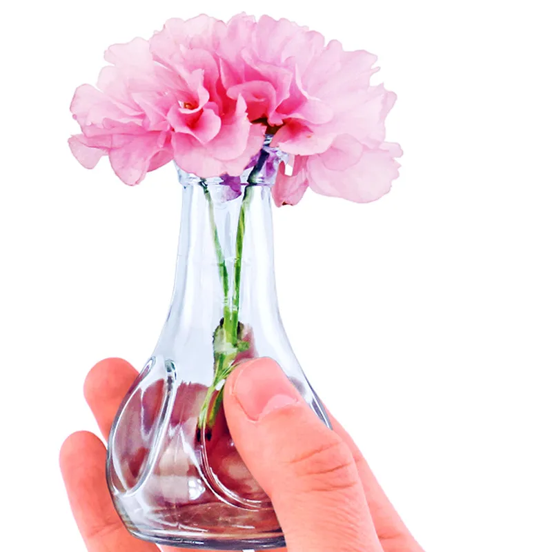 Style Ins Petit Vase en Verre Transparent Minimaliste Mini Vase à Fleurs en Forme de Poire pour Décoration de Bureau