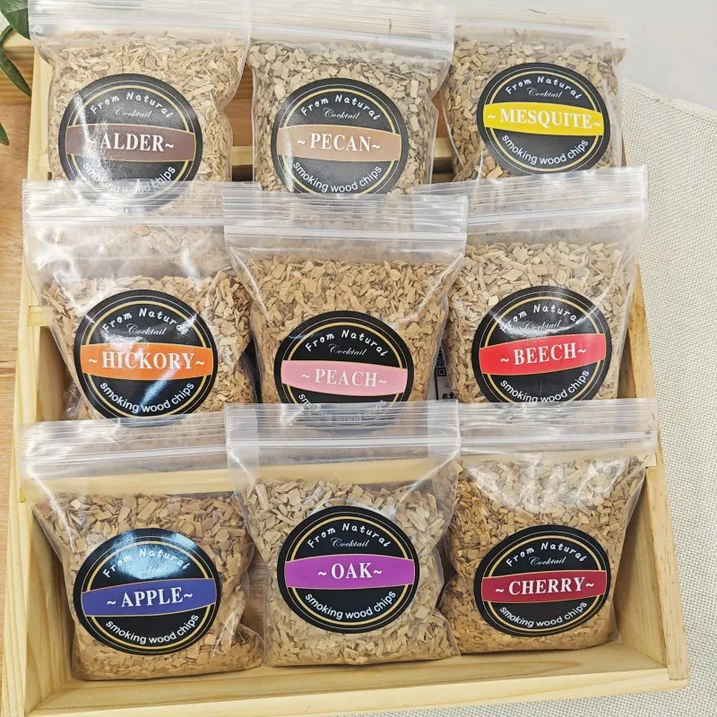 Natural Fruit Wood Smoking Chips For Cocktails Drinks BBQ Meat Smoking Apple Cherry Oak Hickory Peach Pear Mesquite Wood Pellets Smoker Accessories
