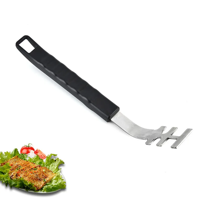 Multifunctional Stainless Steel BBQ Grill Net Lifter Tool Anti Scald Barbecue Accessories With Plastic Handle Picnic Accessory