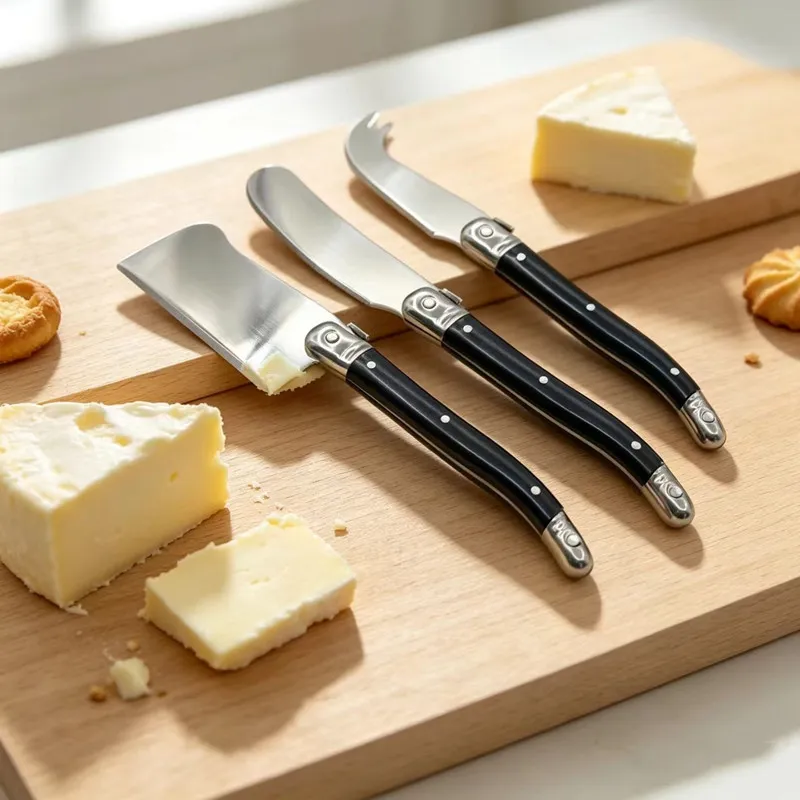 Stainless Steel Cheese Knife Spreader Set With Plastic Handle Butter Fruit Jam Spatula Slicer Tableware Baking Tools
