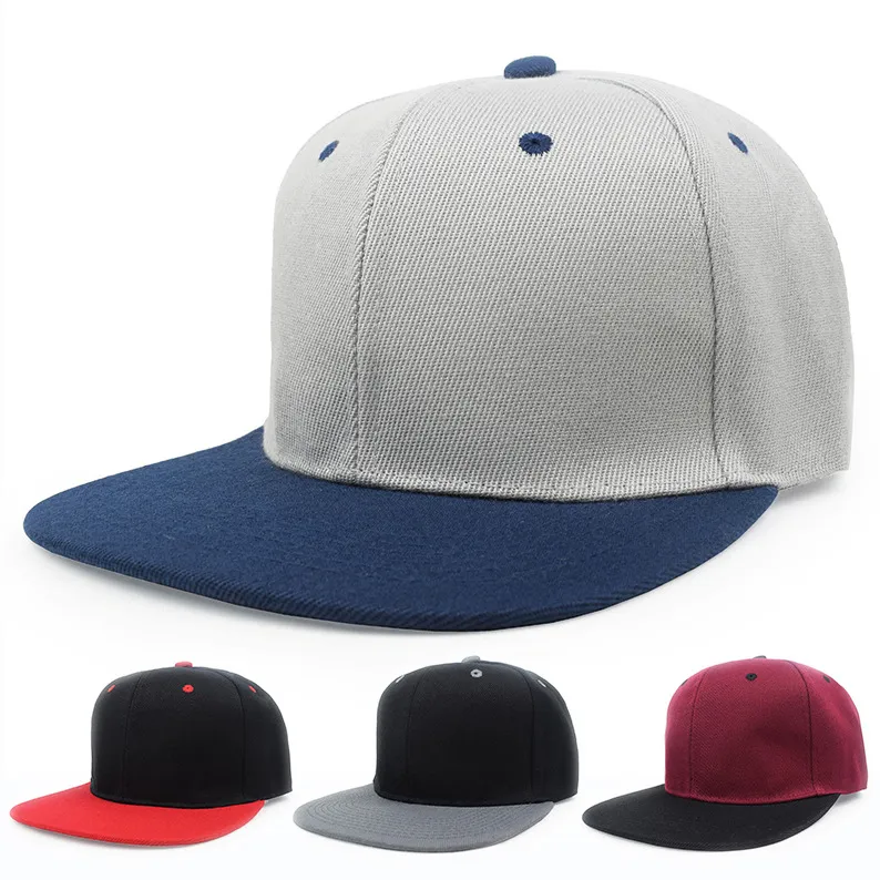 Gorra Snapback de Bloques de Color Ala Plana Hip Hop Gorra de Béisbol Ajustable Visera Protección Solar para Hombre Mujer Street Dance
