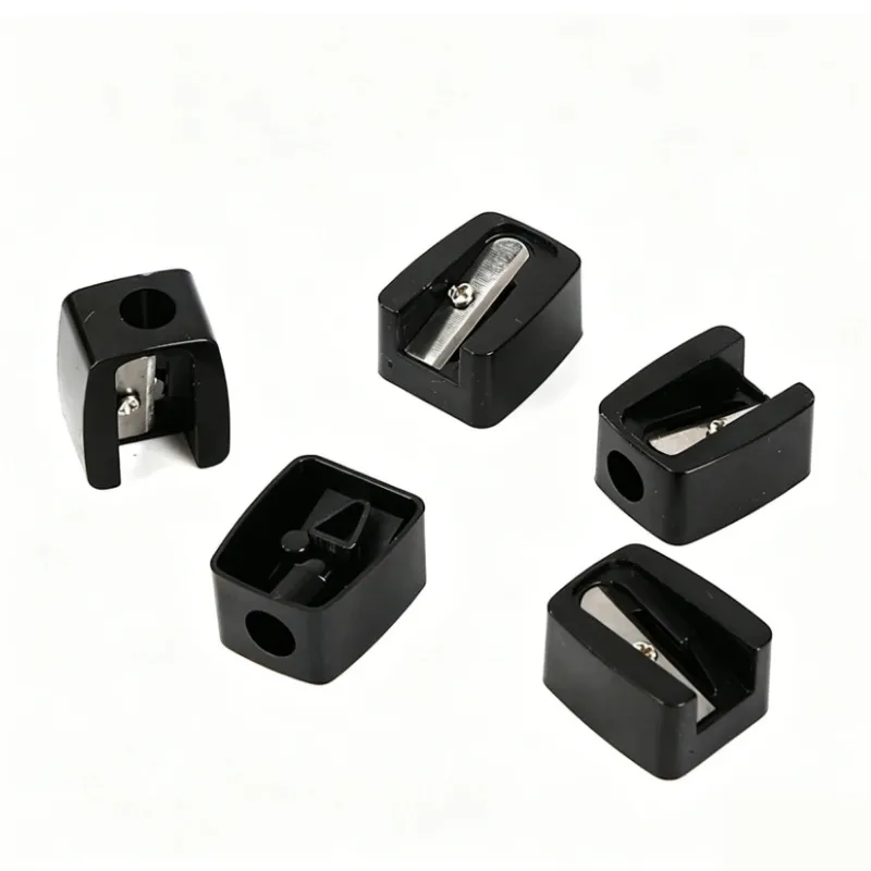 Mini Single Hole Manual Pencil Sharpener For Eyebrow Lip Liners Portable Cosmetic Sharpener Black Plastic Beauty Tool