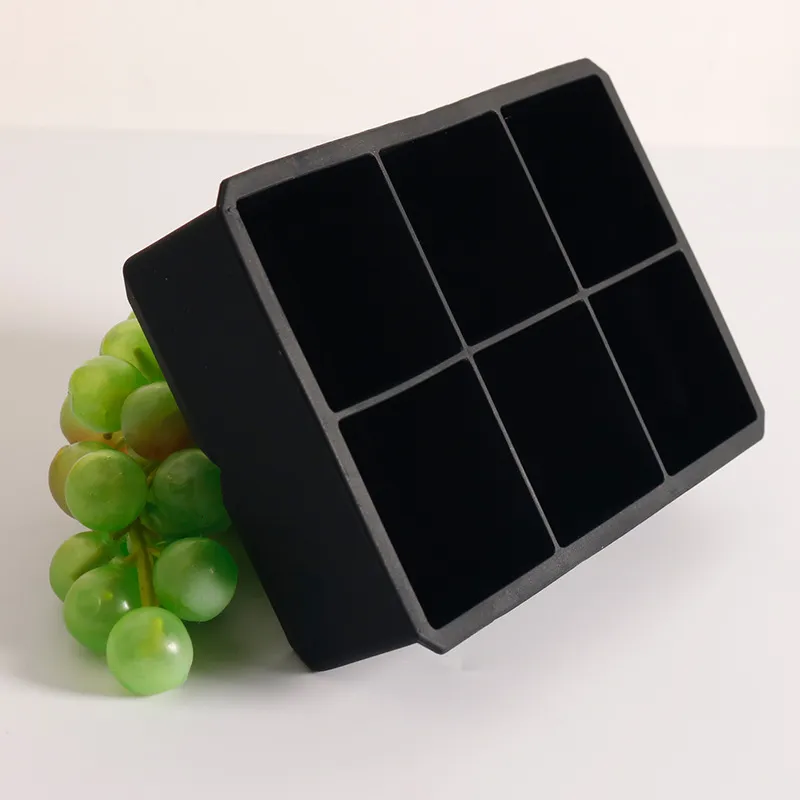 Bandeja de Hielo de Silicona de Grado Alimenticio Molde Cuadrado Grande Flexible Fácil Desmoldeo Caja de Hielo Refrigerador Utensilios de Cocina