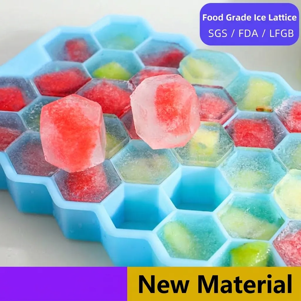 Vassoio Per Cubetti Di Ghiaccio In Silicone Con Coperchio Stampo Flessibile Per Bar Casa Whiskey Cocktail Bevande