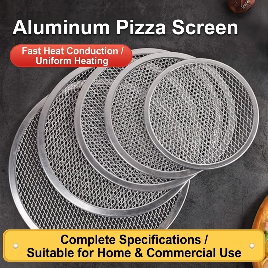 Aluminum Pizza Screen Mesh Baking Tray Round Pizza Pan Professional Baking Tools For Home Oven Pizzeria Kitchen Bakeware