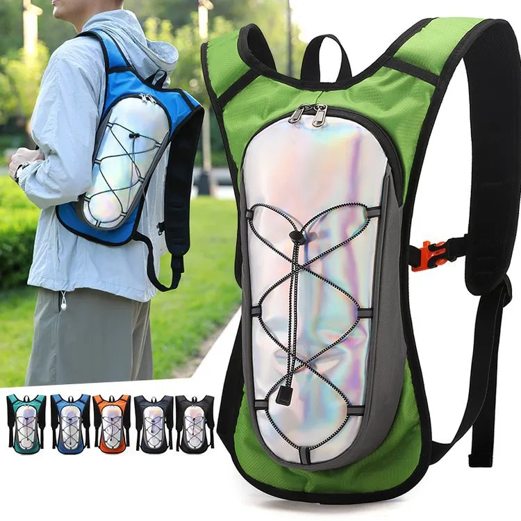 Holographic Reflective Outdoor Running Hydration Backpack Lightweight Waterproof Cycling Hiking Sports Pack For Men Women