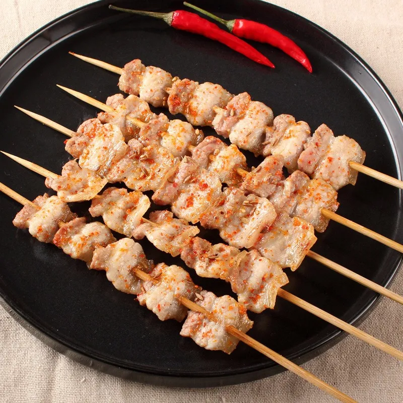 Spiedini di Bambù Usa e Getta Ispessiti per Barbecue Kebab di Montone Calamari Frutta Spiedini di Legno Naturale per Feste Strumenti da Cucina