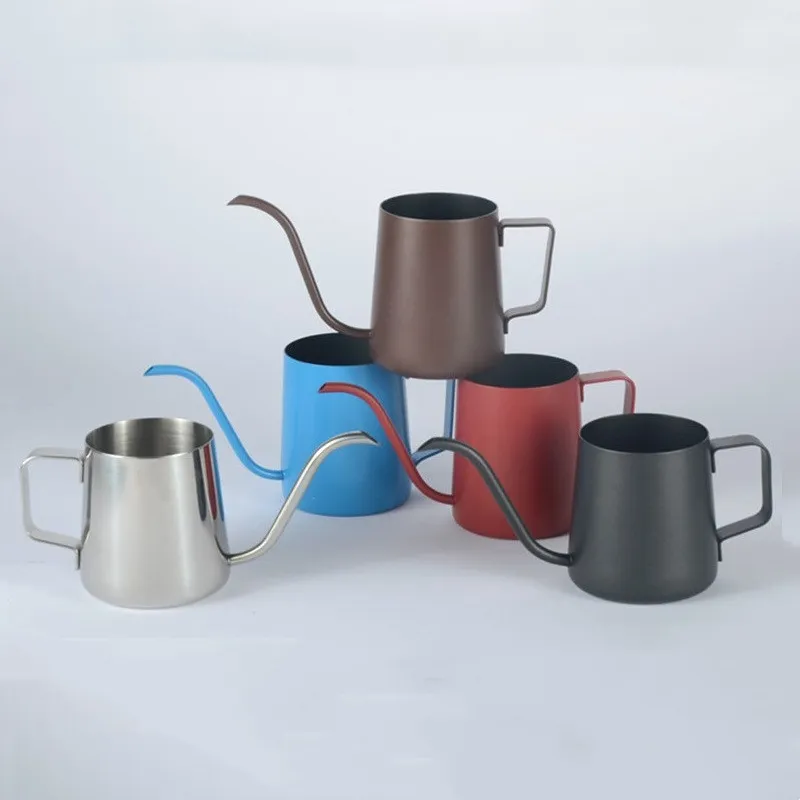 Edelstahl Schwanenhals Pour Over Kaffeekessel Manueller Tropf-Kaffeetopf Mit Ergonomischem Griff Kleine Kapazität Tropfkessel Für Zuhause Café Büro Küche