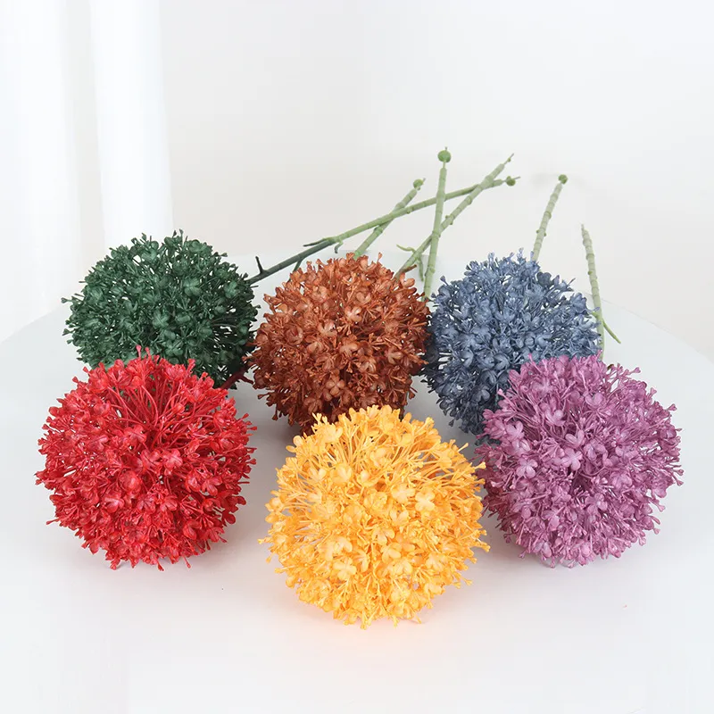 Kunstmatige Allium Bal Zijden Bloem Plastic Nepbloem Enkele Steel Voor Bruiloft Feest Podium Tafel Huis Decor Decoratie
