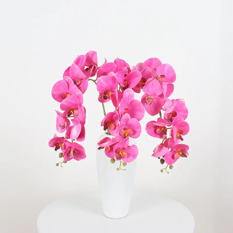 Real Touch Phalaenopsis Orchid Artificial Flower 3D Printed Latex Orchid Stem For Home Living Room Hotel Wedding Arrangement Decoration Fake Flower Decoration