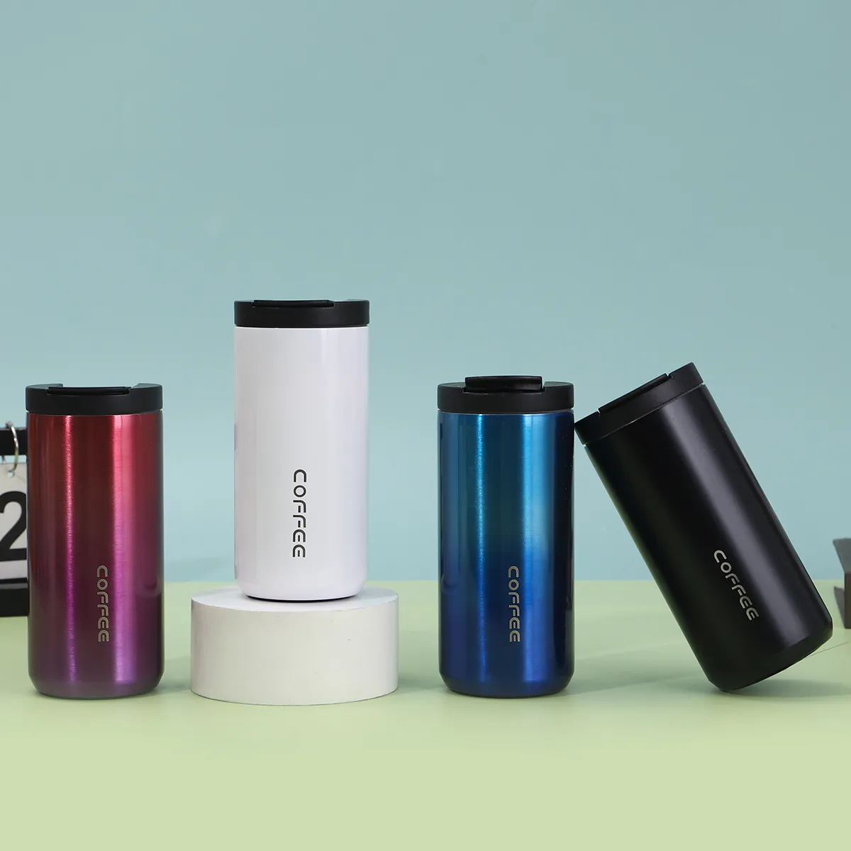 Modern Edelstahl Vakuum Isoliert Kaffeebecher Tragbar Auto Reisen Thermoskanne Doppelwandiger Thermobecher Mit Auslaufsicherem Deckel Für Outdoor Home Office Unisex Trinkgeschirr