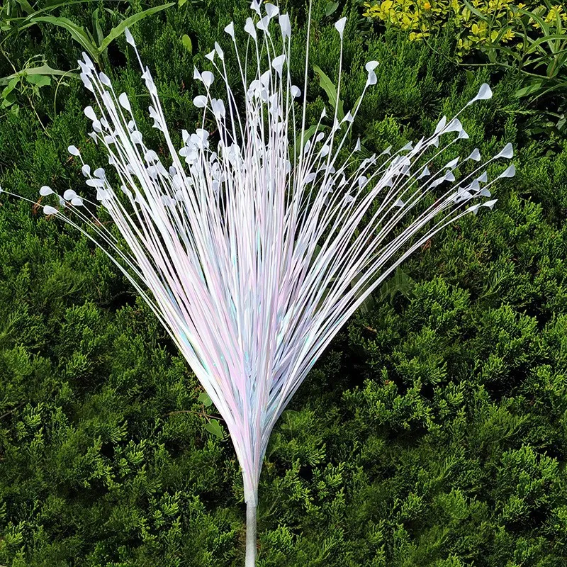 Artificial Glitter Peacock Grass Onion Grass Plastic Floral Stems For Wedding Home Party Decoration Colorful Sparkly Fake Plant Accessories