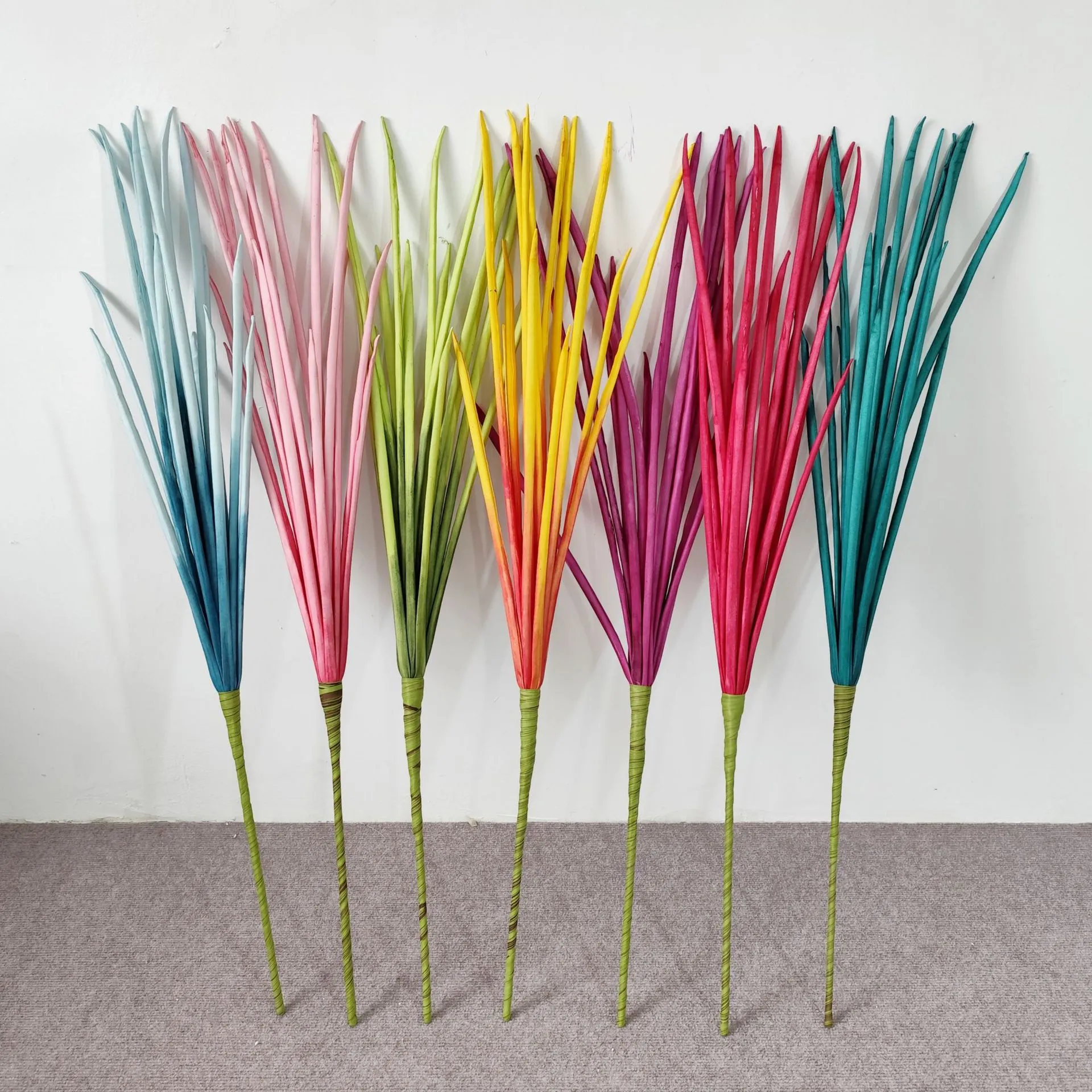 European Long PE Artificial Shallot Grass Multi-Color Simulation Green Plant For Home Living Room Mall Landscape Decor Wedding Party